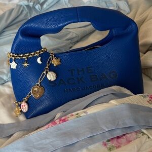 Marc Jacobs Blue Sack Bag with Gold Accents